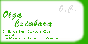 olga csimbora business card